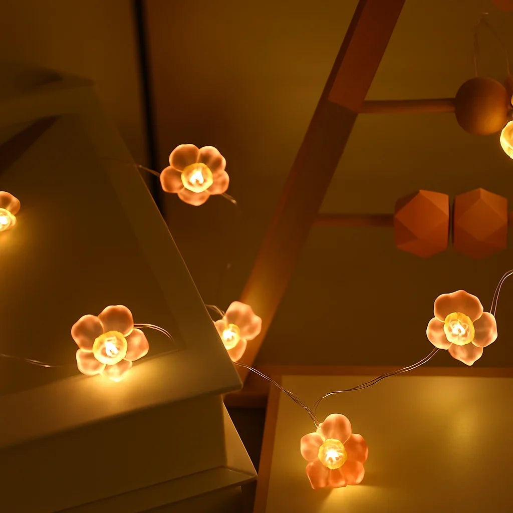 String Lights | Cherry Blossom LED Warm & Multicolor | USB & Battery-Powered