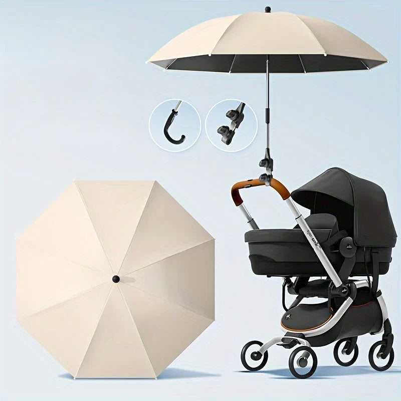 Stroller & Shopping Cart Umbrella | Wind-Resistant Aluminum & UV-Resistant | 85 cm Diameter