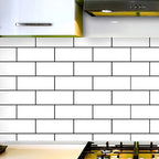Subway Tile Sheet | Peel-And-Stick Glossy Vinyl | 60 x 300 cm