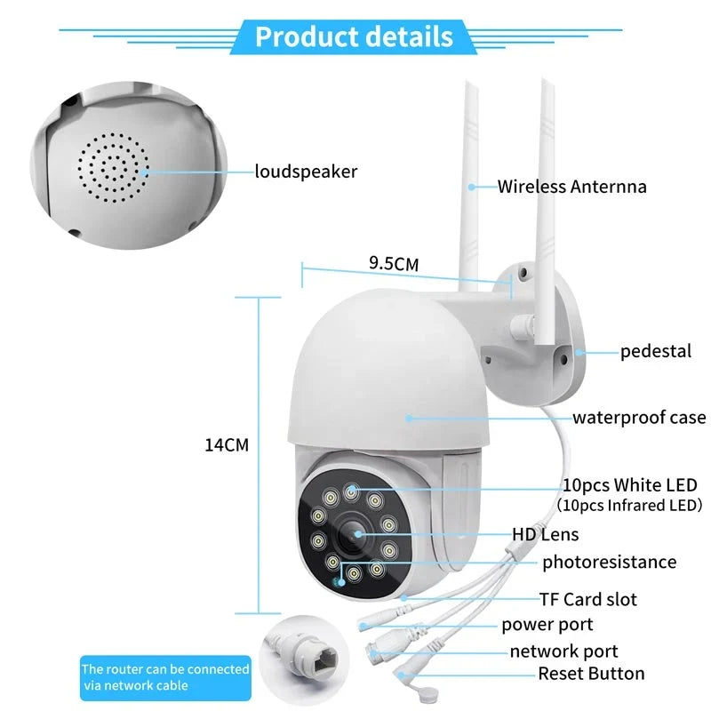Surveillance Camera | Wireless 1080P Night Vision | IP66 Weatherproof