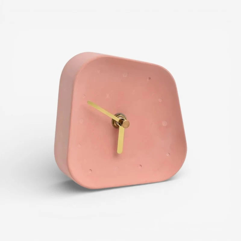 Table Clock | Geometric Design & Decorative | Pink, Gray & White Options