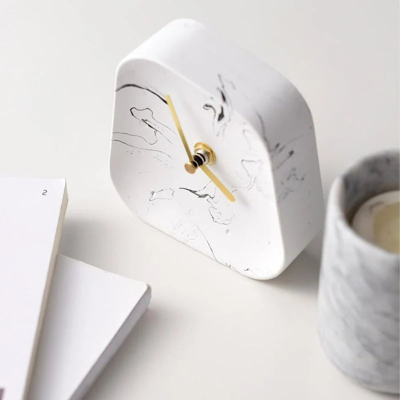 Table Clock | Geometric Design & Decorative | Pink, Gray & White Options