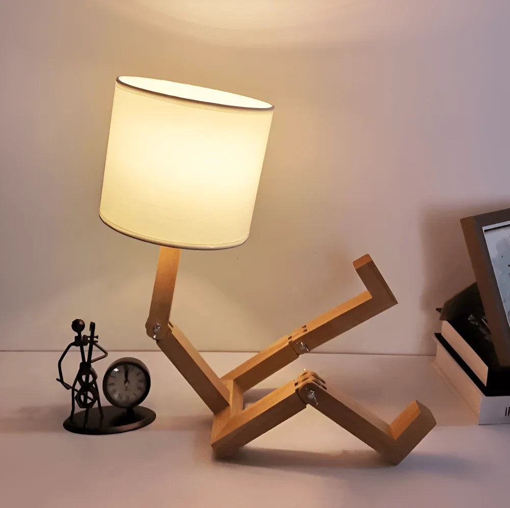 Table Lamp | Adjustable LED & Integrated Wooden Book Holder