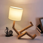 Table Lamp | Adjustable LED & Integrated Wooden Book Holder