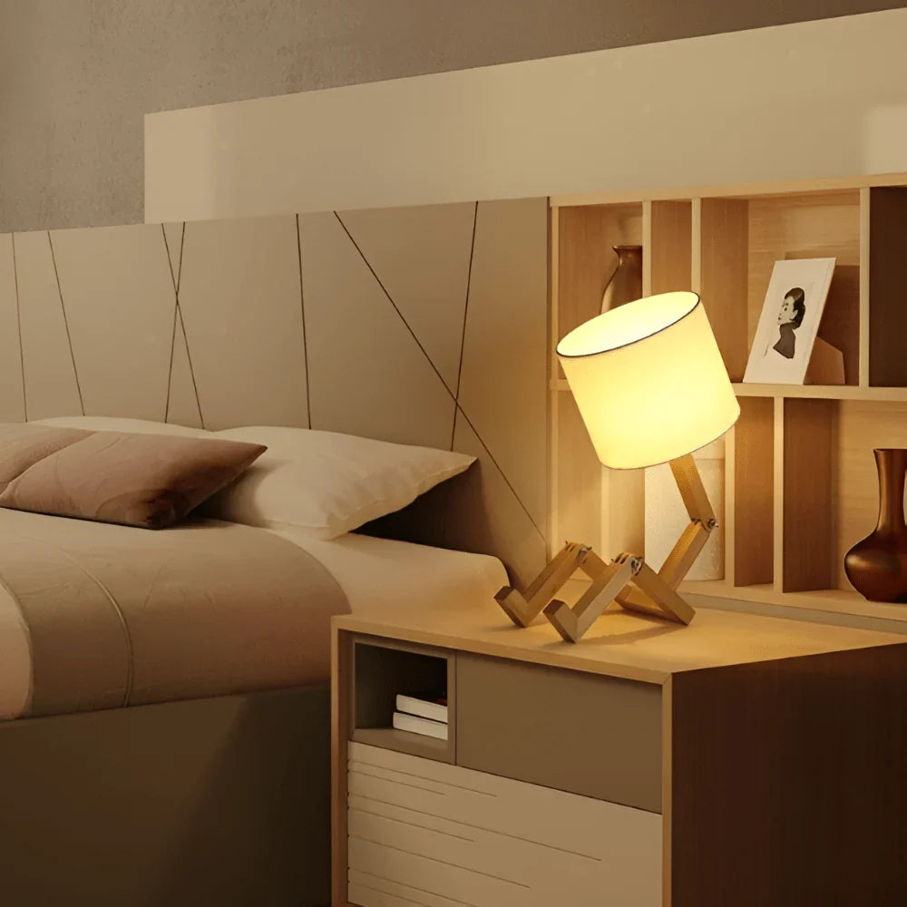 Table Lamp | Adjustable LED & Integrated Wooden Book Holder