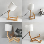 Table Lamp | Adjustable LED & Integrated Wooden Book Holder