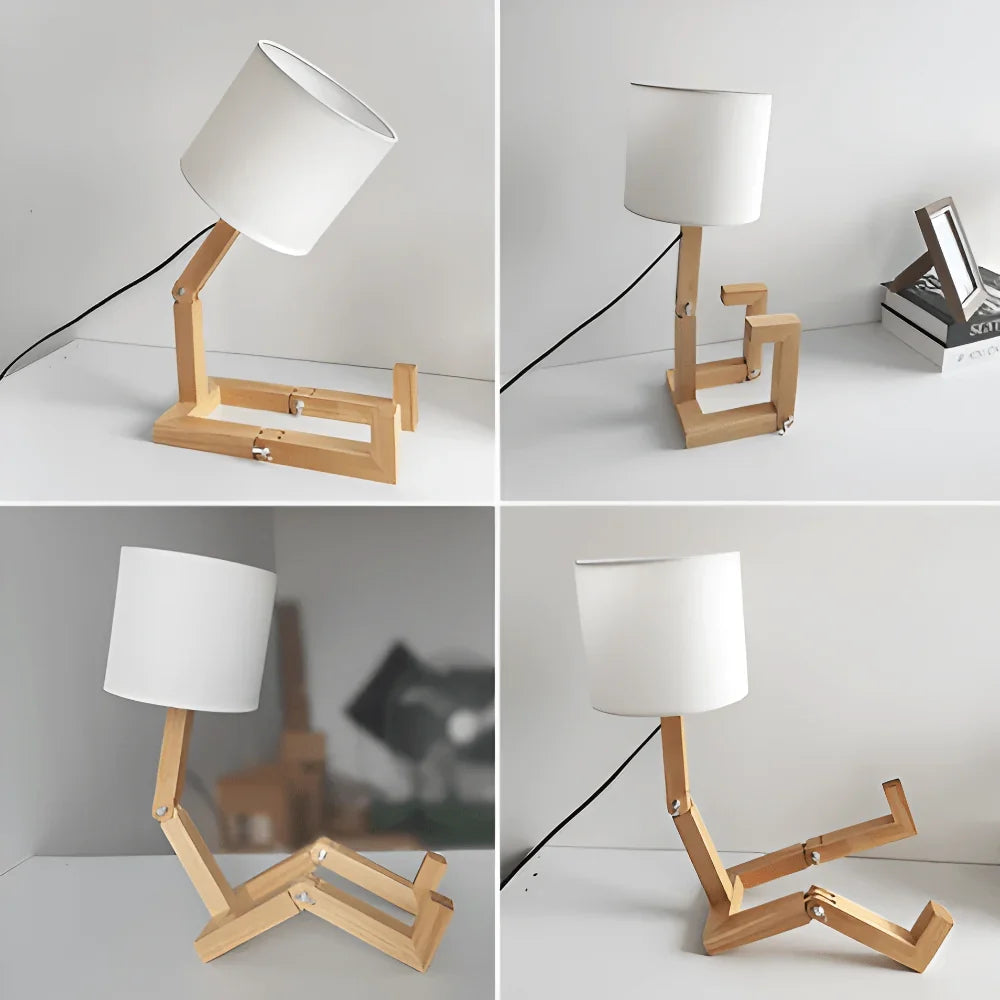 Table Lamp | Adjustable LED & Integrated Wooden Book Holder