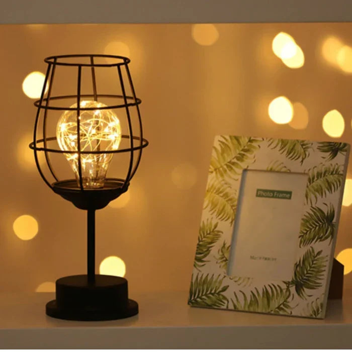 Table Lamp | Black Metal Base & Fabric Shade | 45 cm