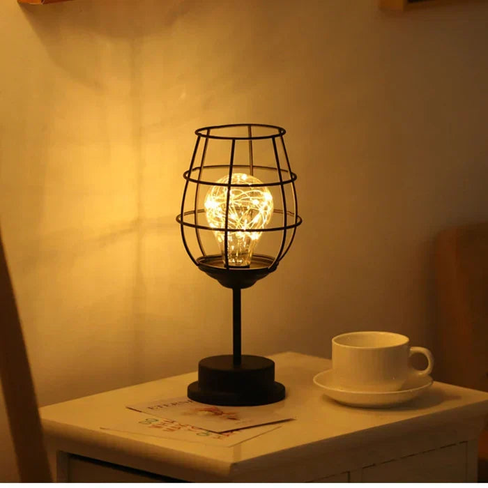 Table Lamp | Black Metal Base & Fabric Shade | 45 cm