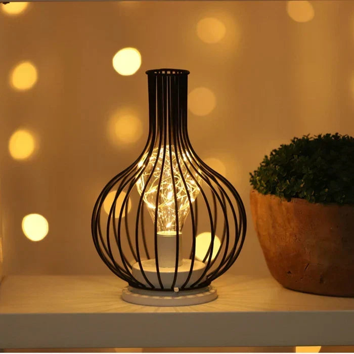 Table Lamp | Black Metal Base & Fabric Shade | 45 cm