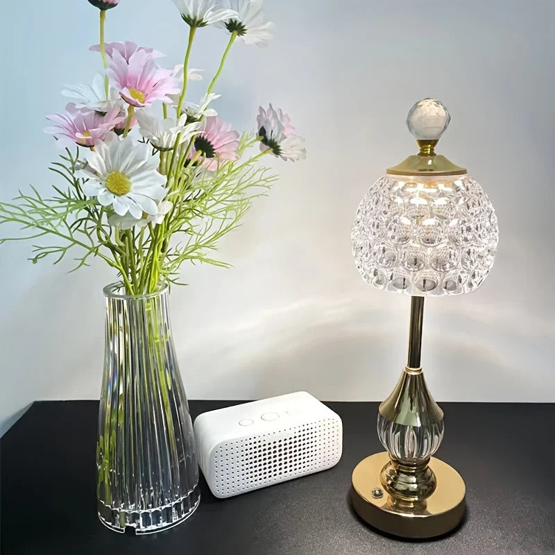 Table Lamp | Crystal-Inspired Shade & Touch Dimming