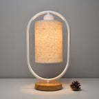 Table Lamp | Fabric Shade & Wood Accents | 35 x 12 cm