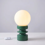Table Lamp | Frosted Glass Shade & Solid Wood Base | Warm Ambient Light