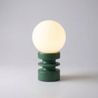 Table Lamp | Frosted Glass Shade & Solid Wood Base | Warm Ambient Light