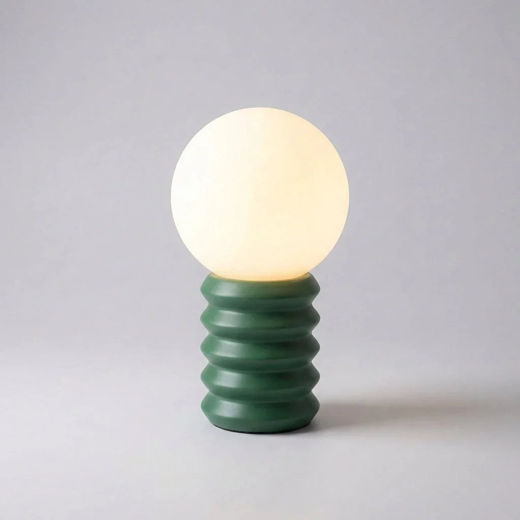 Table Lamp | Frosted Glass Shade & Solid Wood Base | Warm Ambient Light