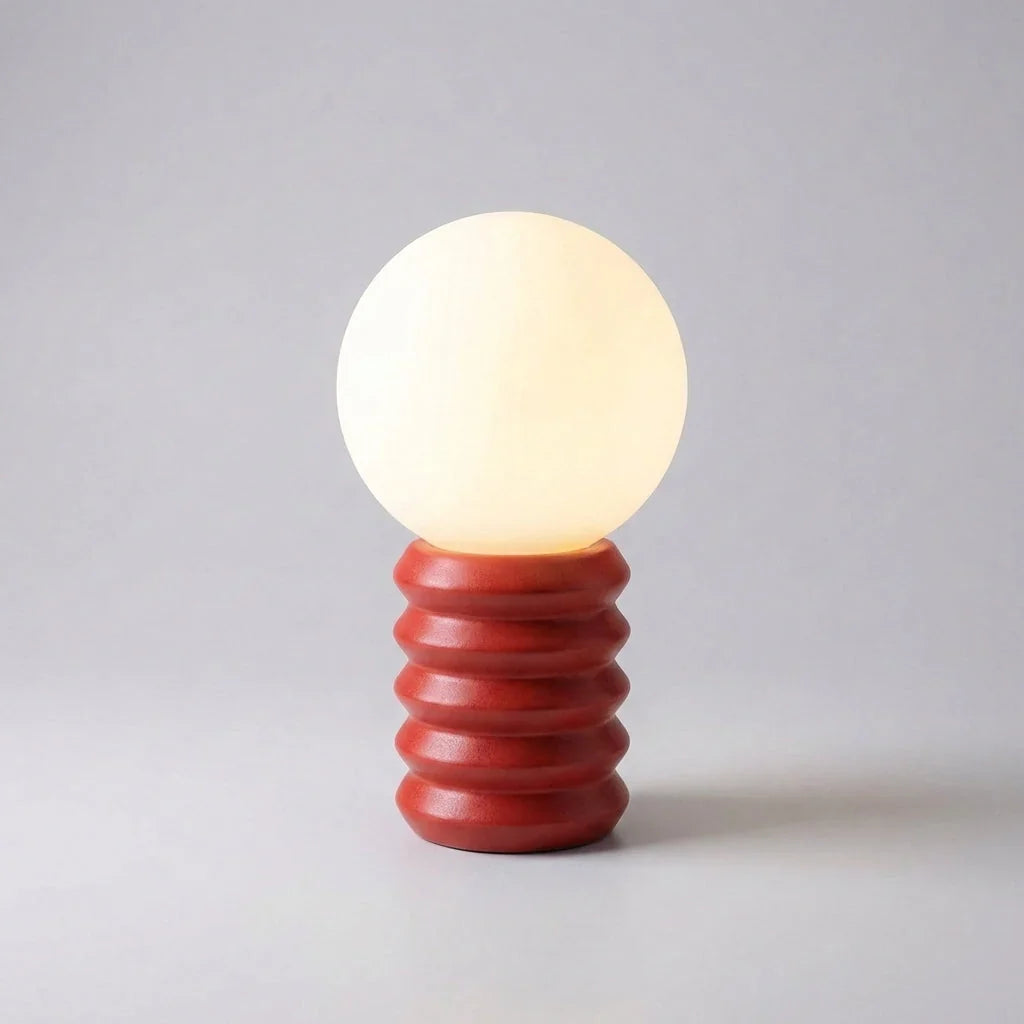 Table Lamp | Frosted Glass Shade & Solid Wood Base | Warm Ambient Light