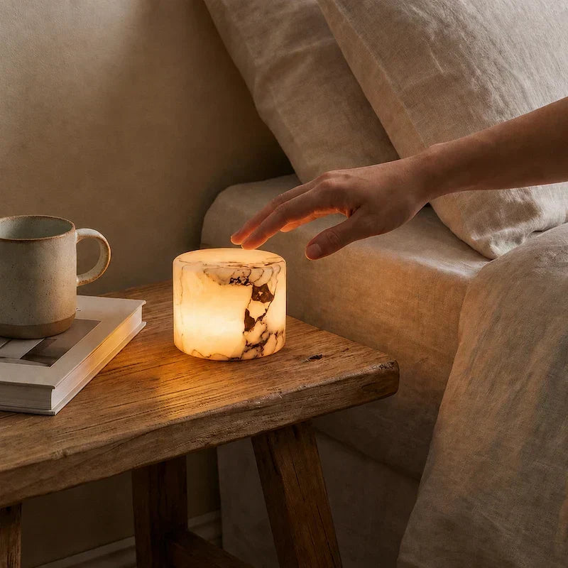 Table Lamp | Genuine Marble & Touch Control | USB Rechargeable