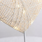 Table Lamp | Handwoven Rattan & Copper Wire, Battery-Powered