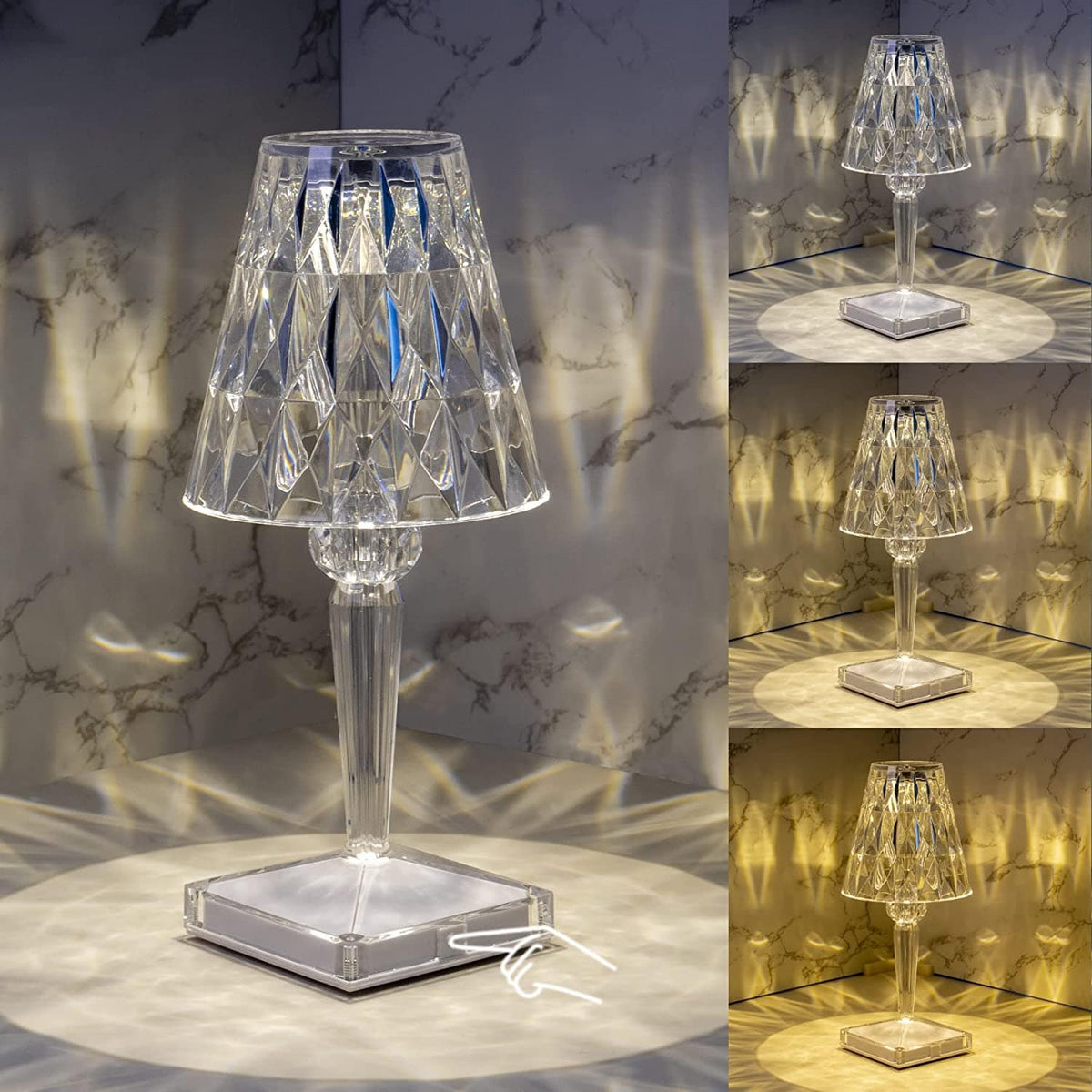 Table lamp | LED diamond crystal & USB rechargeable