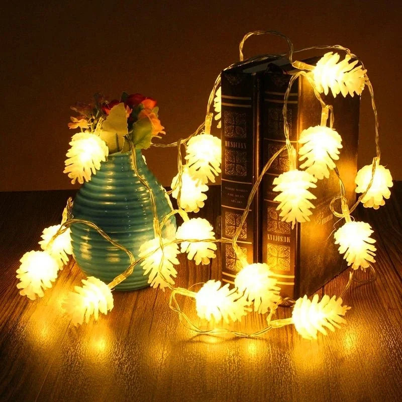 Table Lamp | Pinecone Design, Warm LED & Battery-Powered | 8 Light Modes
