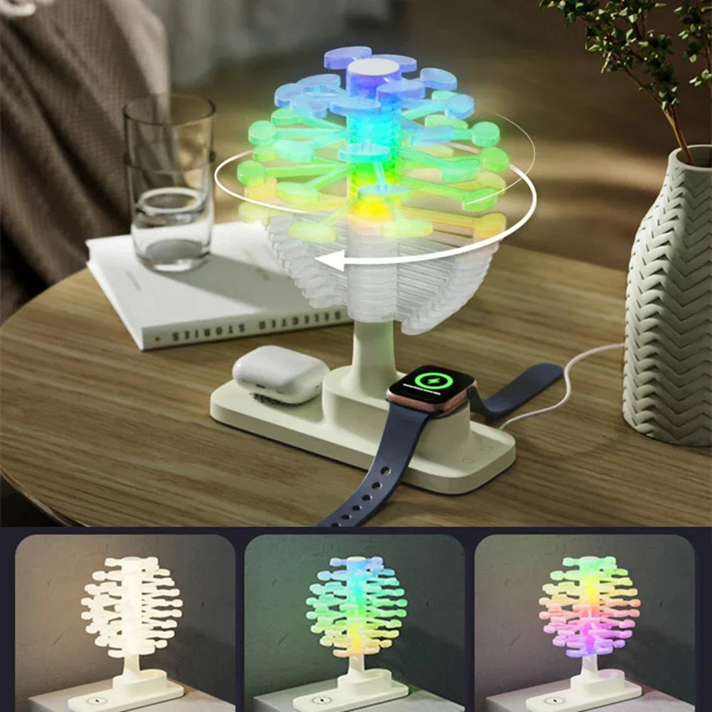 Table Lamp | Rotating Spiral Design & Wireless Charging & Adjustable Lighting