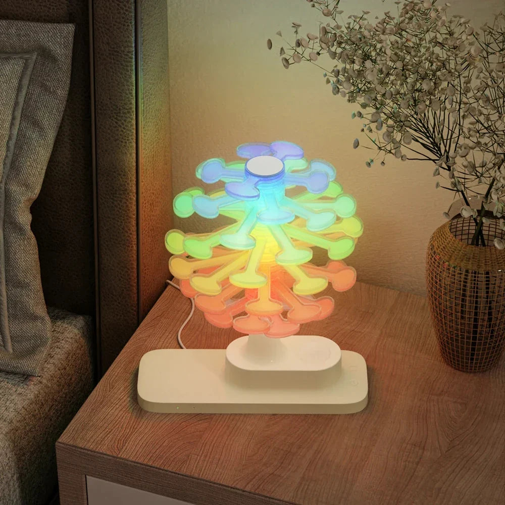 Table Lamp | Rotating Spiral Design & Wireless Charging & Adjustable Lighting