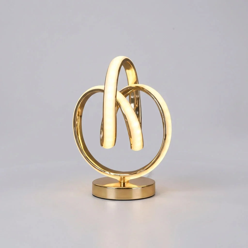Table Lamp | Sculptural Curved LED & Compact Base | Plug-In