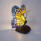 Table Lamp | Stained-Glass Style Butterfly & Energy-Saving LED | 22 x 17 cm