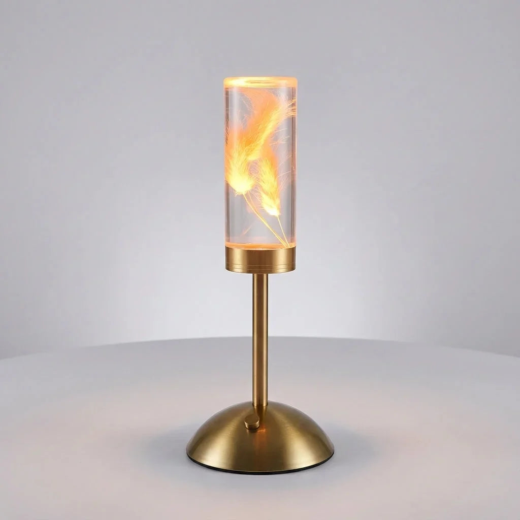 Table Lamp | Touch-Control Color-Changing LED | Preserved Flower Display