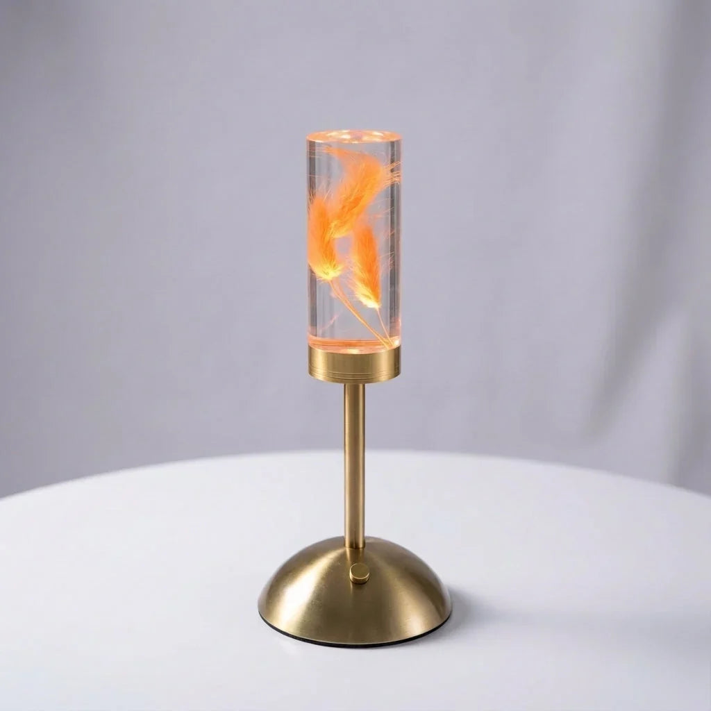 Table Lamp | Touch-Control Color-Changing LED | Preserved Flower Display