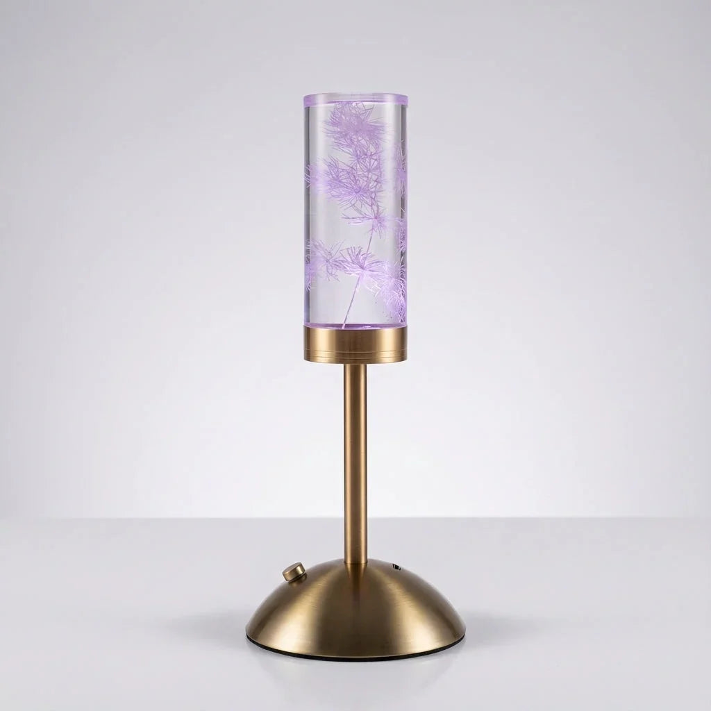 Table Lamp | Touch-Control Color-Changing LED | Preserved Flower Display