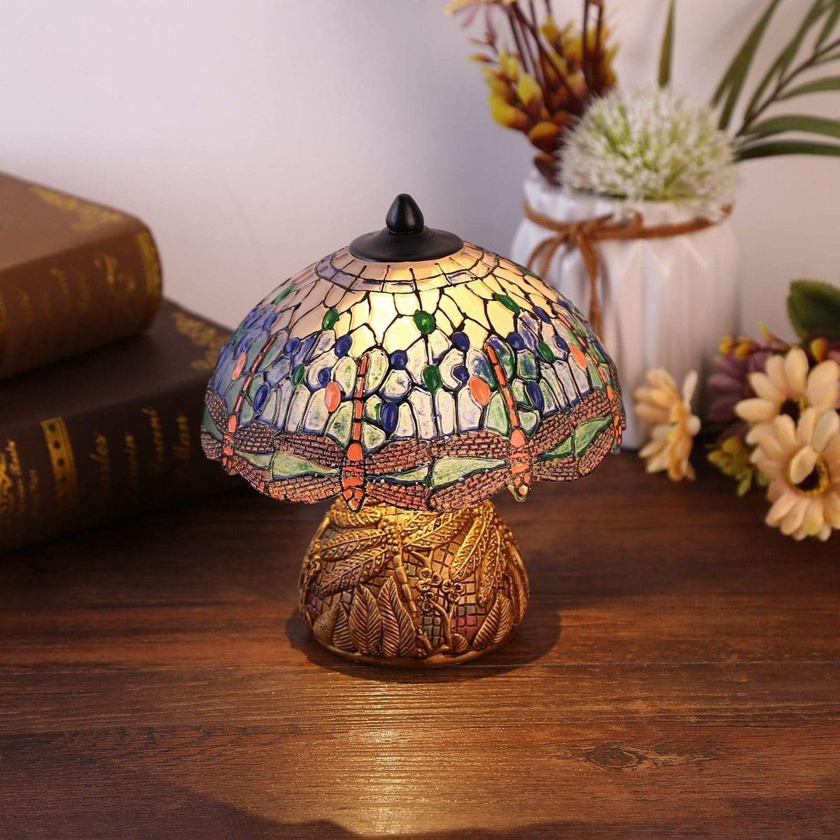 Table Lamp | Vintage Dragonfly Motif & Mood Lighting | 15 cm Height