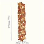 Table Runner | Embroidered Maple Leaf & Woven Microfiber | Multiple Sizes
