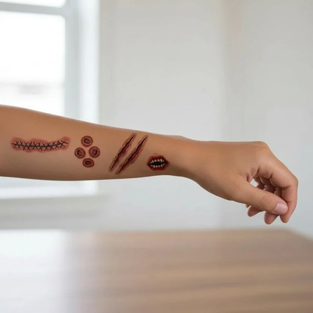 Temporäre Wundtattoos | Realistisch, Wasserfest & Abnehmbar