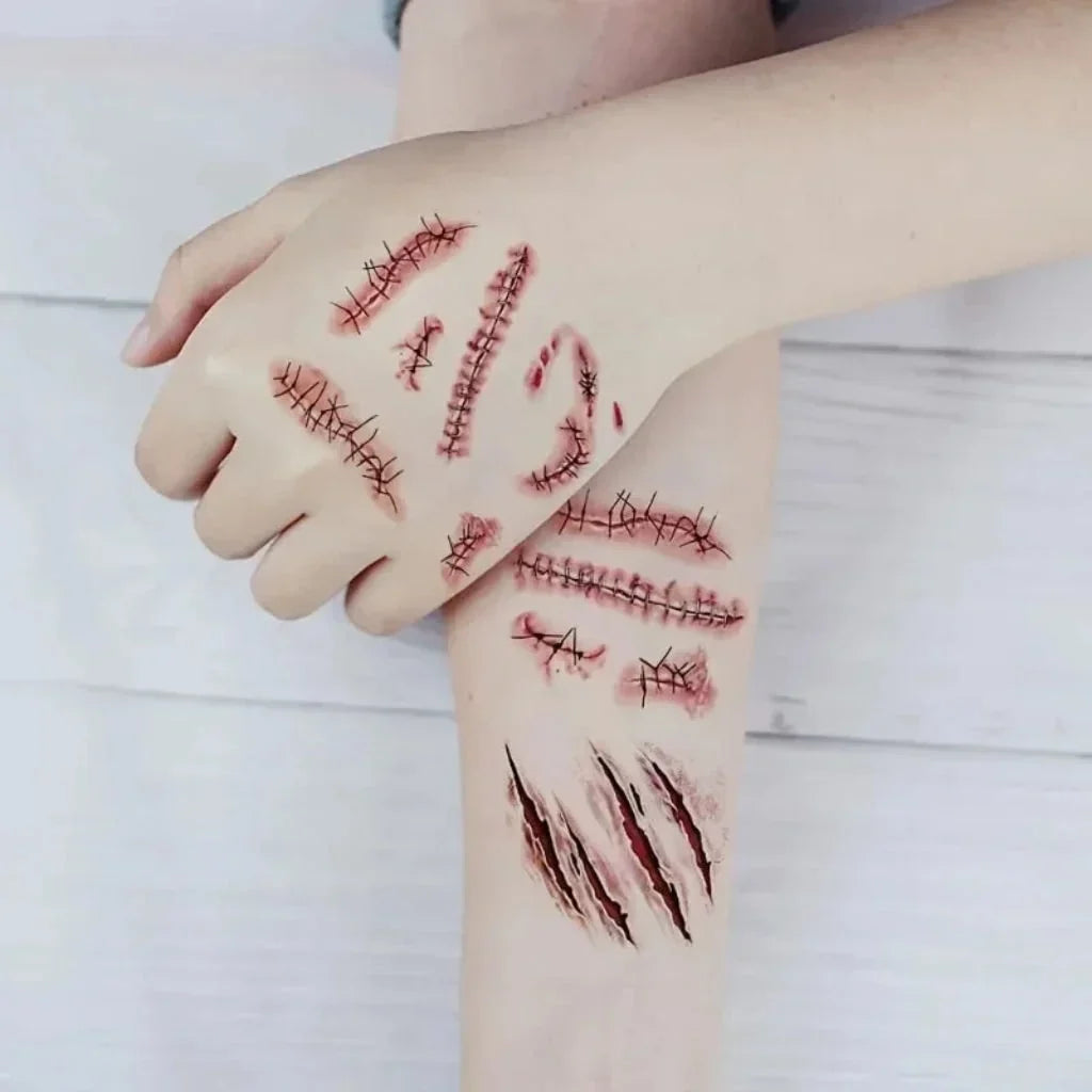 Temporäre Wundtattoos | Realistisch, Wasserfest & Abnehmbar