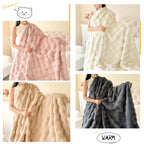 Throw Blanket | Double-Layer Faux Rabbit Fur & Machine-Washable | 200 x 230 cm