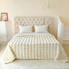 Throw Blanket | Double-Layer Faux Rabbit Fur & Machine-Washable | 200 x 230 cm