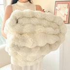 Throw Blanket | Double-Layer Plush Faux Fur & Machine Washable | 200 x 230 cm