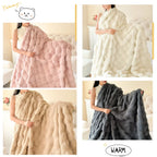 Throw Blanket | Double-Layer Plush Faux Fur & Machine Washable | 200 x 230 cm