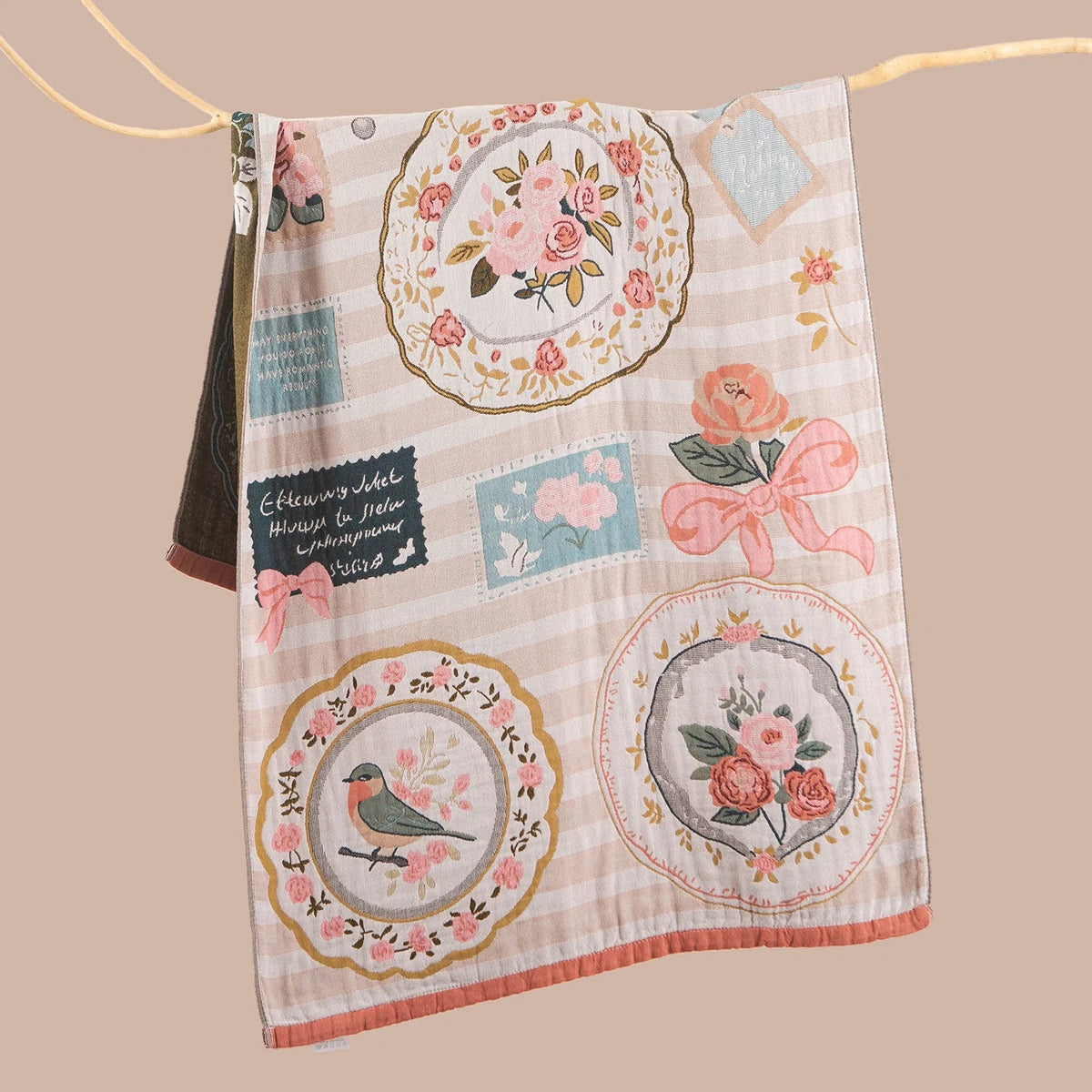 Throw Blanket | Soft & Breathable Machine-Washable Landscape Motif