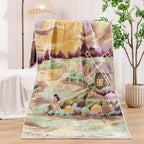 Throw Blanket | Soft & Breathable Machine-Washable Landscape Motif