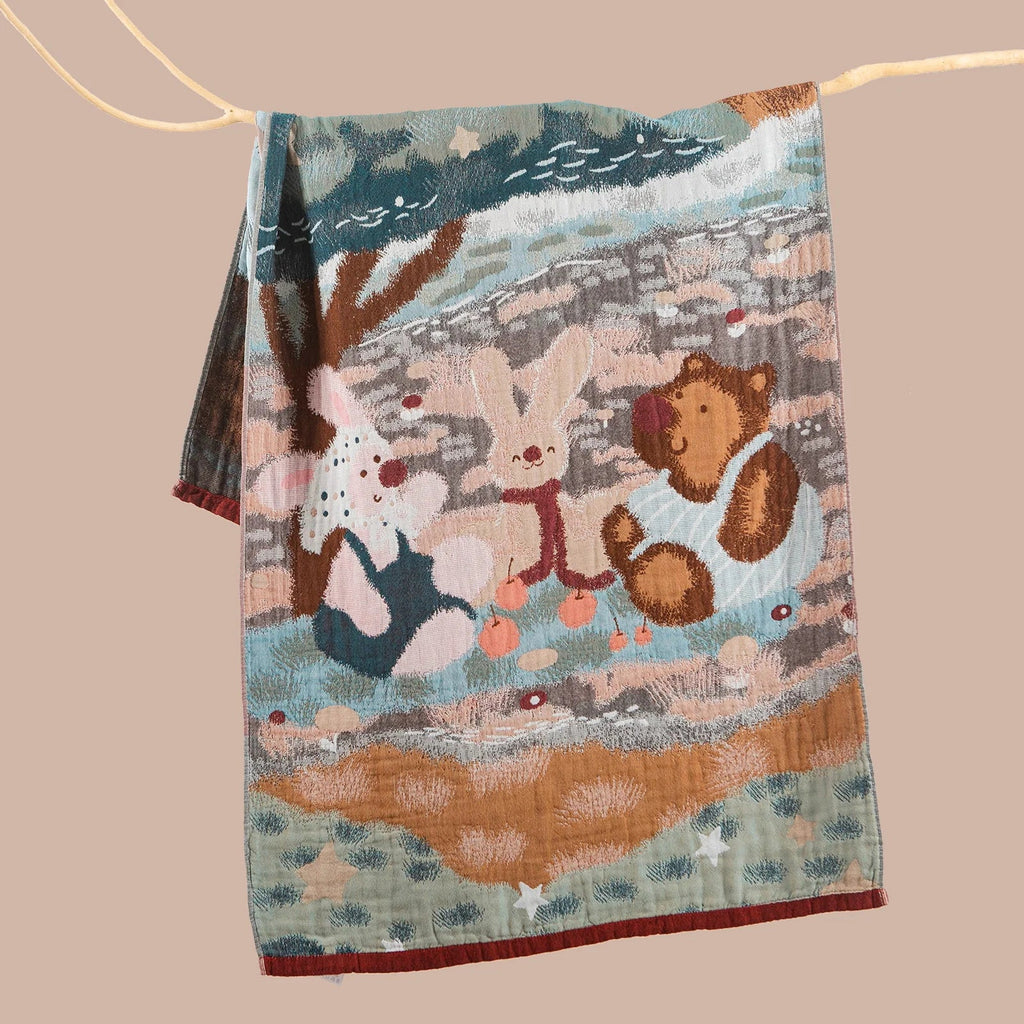 Throw Blanket | Soft & Breathable Machine-Washable Landscape Motif