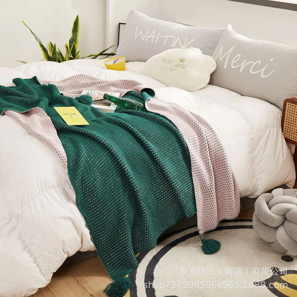 Throw Blanket | Soft & Breathable Two-Tone Weave | 130 cm