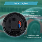Tire Inflator | Compact 12V-Powered & Built-In Pressure Gauge | Includes 3 Adapters