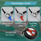 Tire Inflator | Compact 12V-Powered & Built-In Pressure Gauge | Includes 3 Adapters