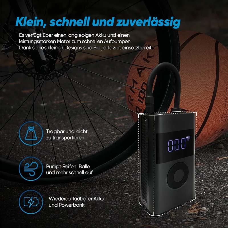 Tire Inflator | Cordless Handheld & Automatic Shut-Off