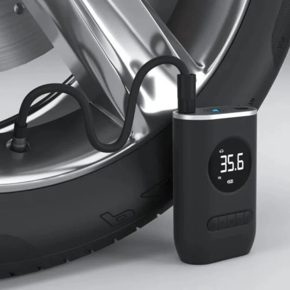 Tire Pump | 150 PSI USB Rechargeable & LED Light | Multi-Nozzle