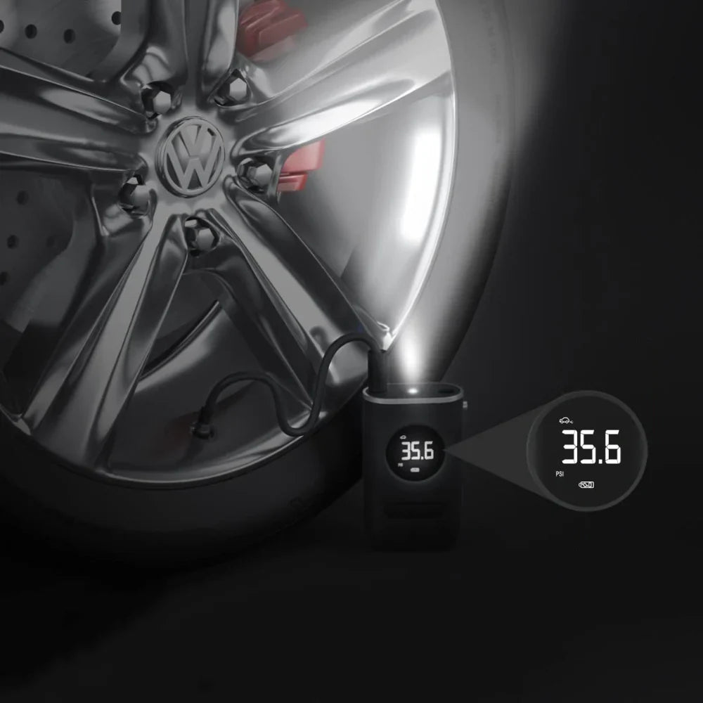 Tire Pump | 150 PSI USB Rechargeable & LED Light | Multi-Nozzle