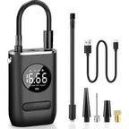 Tire Pump | 150 PSI USB Rechargeable & LED Light | Multi-Nozzle