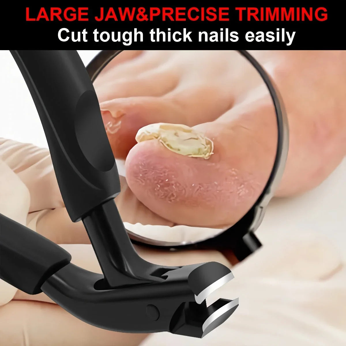 Toenail Clipper | Curved Stainless Steel Blade & Soft-Touch Handle | PU Pouch Included